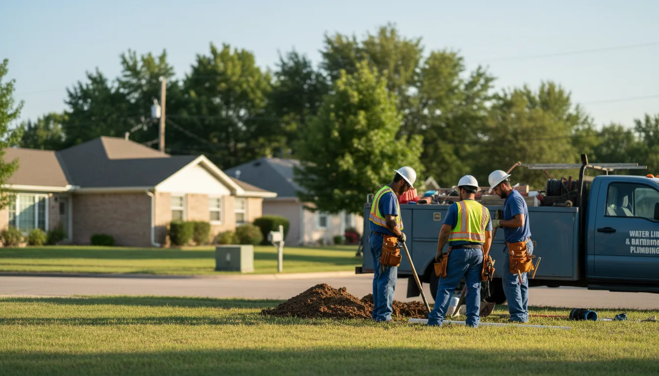 Residential water line and bathroom plumbing service in Jewell, KS